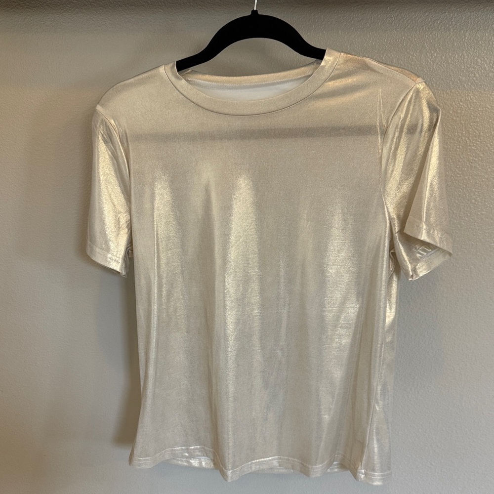 Women’s Metallic Crewneck Tee - Ivory